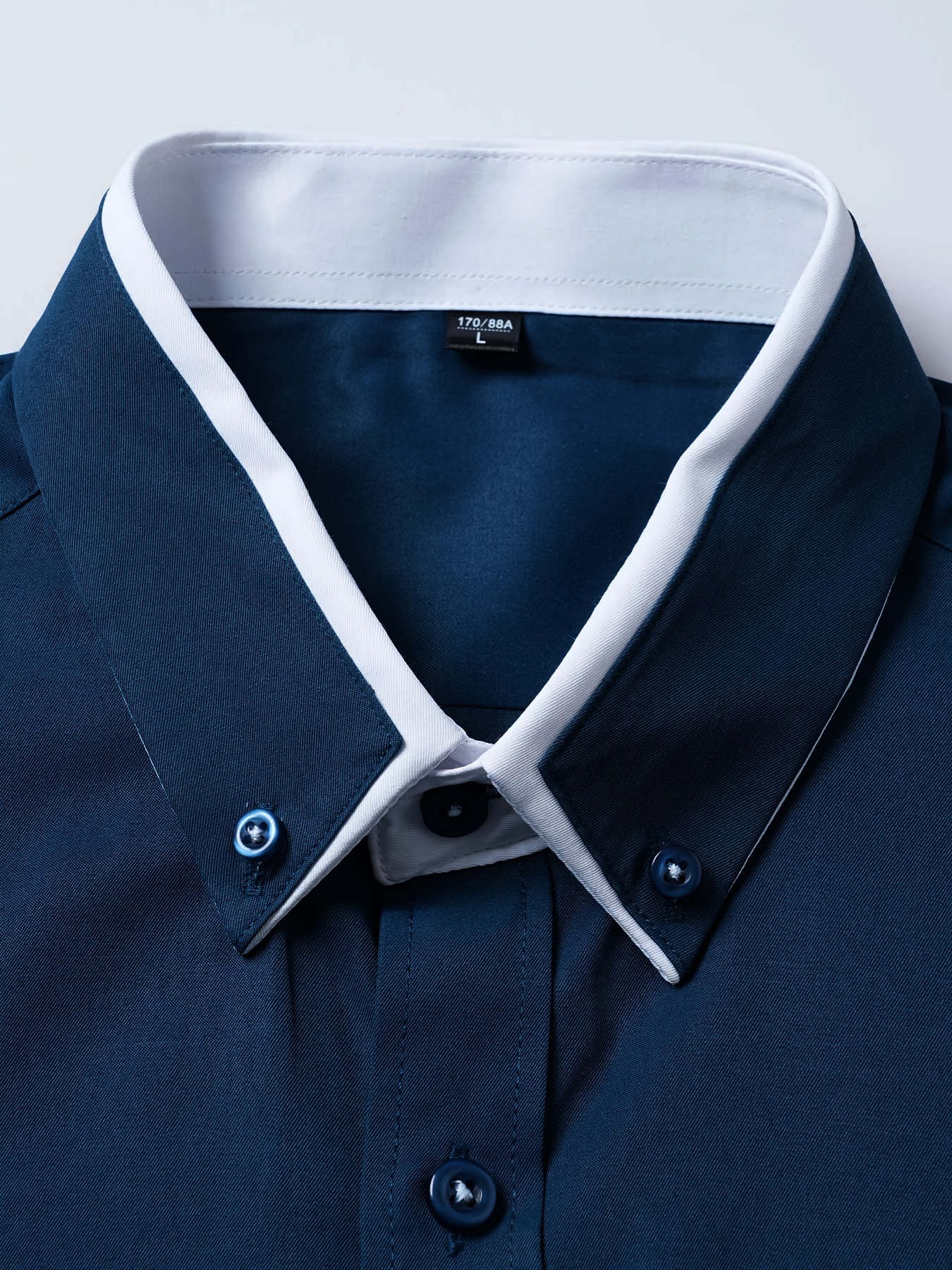 mens formal classic design button up shirt male clothes for spring and fall business occasion details 4