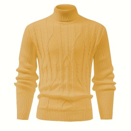 Cool Retro Knitted Sweater For Men, Men's Casual Retro Cable Pullover Hooded Knit Sweater Streetwear For Winter Fall, As Gifts