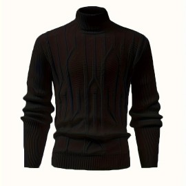 Cool Retro Knitted Sweater For Men, Men's Casual Retro Cable Pullover Hooded Knit Sweater Streetwear For Winter Fall, As Gifts